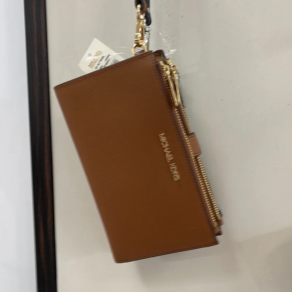 MICHAEL KORS LARGE DOUBLE ZIP WRISTLET WALLET PHONE CASE